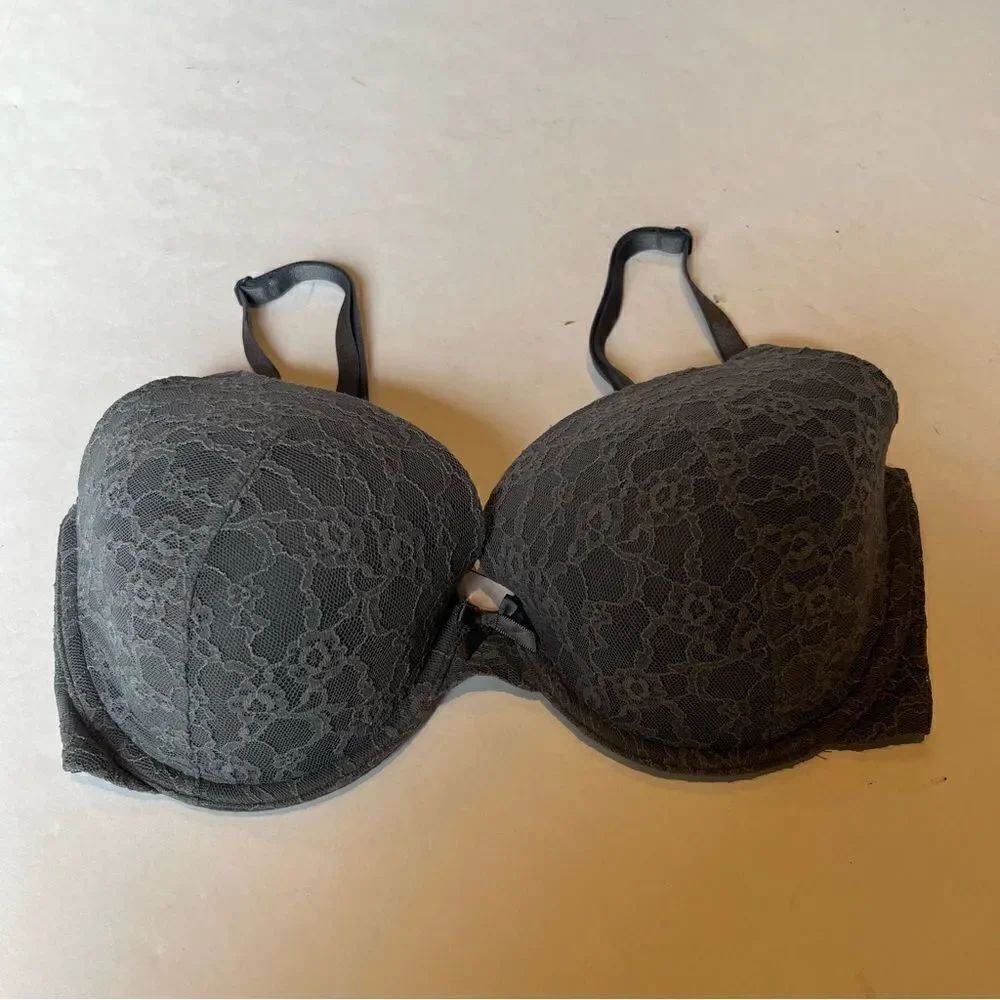 Victoria's Secret Lined Perfect Coverage Bra Steel Blue Underwire Size 34DD